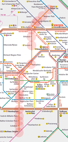 Berlin S-Bahn U-Bahn U9 map