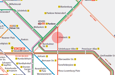 Vinetastrasse station map