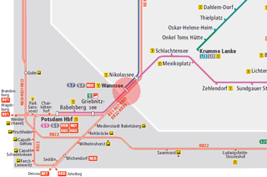 Wannsee station map