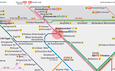 Wittenau station map