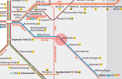 Wuhlheide station map