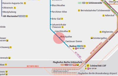 Wutzkyallee station map