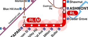 Boston subway Ashmont-Mattapan High Speed Line map