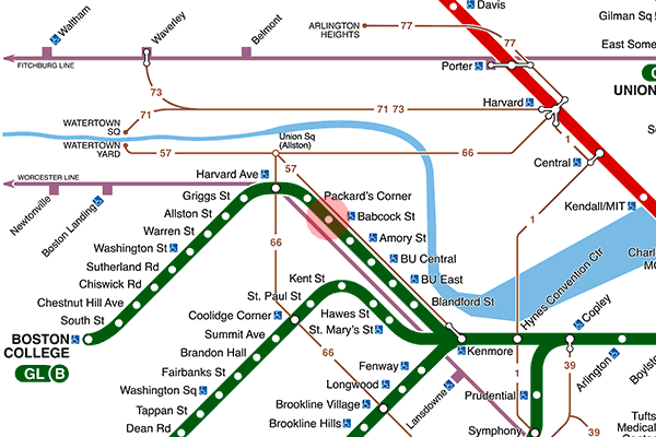 Babcock Street station map