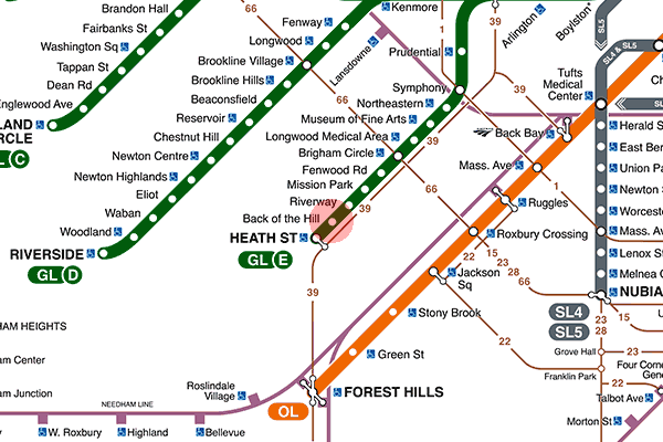 Back of the Hill station map