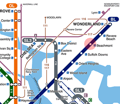 Beachmont station map