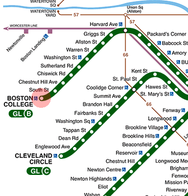 Boston College station map