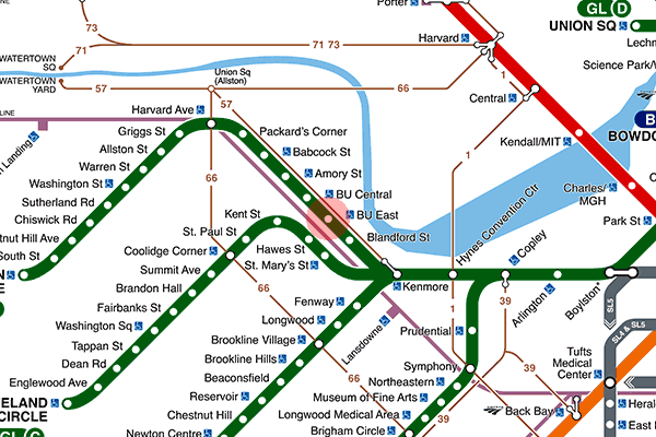 Boston University East station map