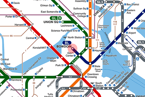 Bowdoin station map