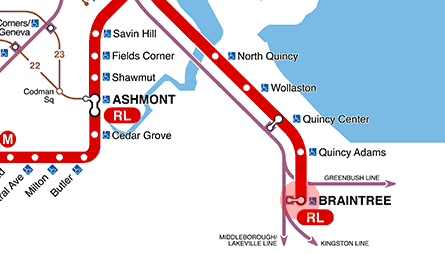 Braintree station map