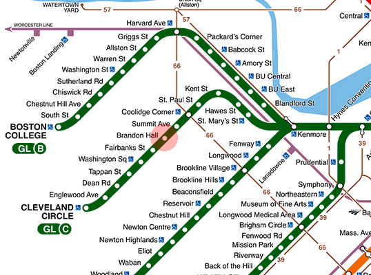 Brandon Hall station map