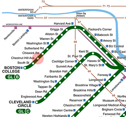 Chestnut Hill Avenue station map