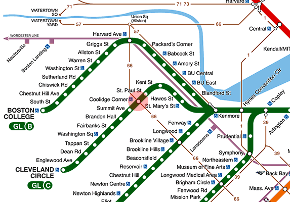 Coolidge Corner station map