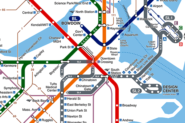 Downtown Crossing station map