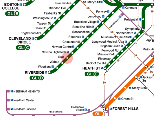 Eliot station map