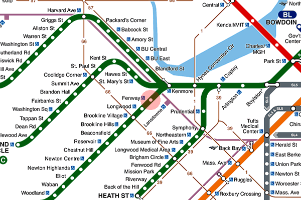Fenway station map