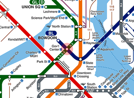 Government Center station map