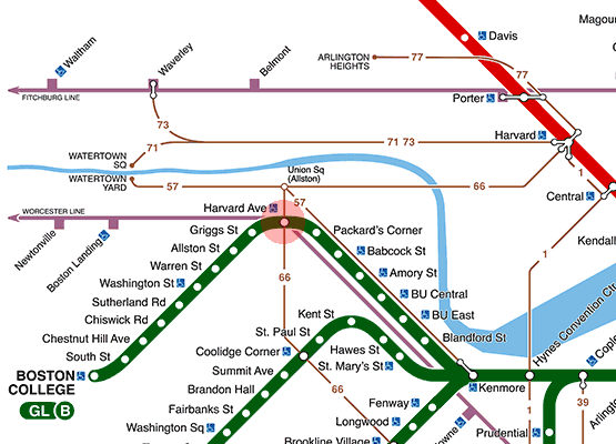 Harvard Avenue station map