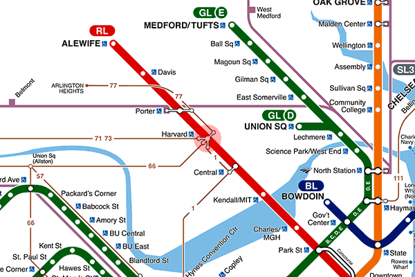Harvard station map
