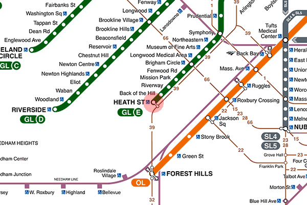 Heath Street station map