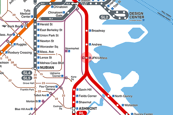 JFK/UMass station map