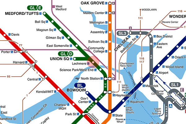 Lechmere station map