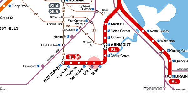 Milton station map