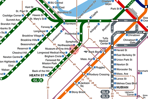 Museum of Fine Arts station map