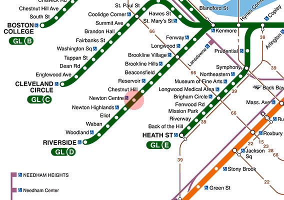 Newton Centre station map