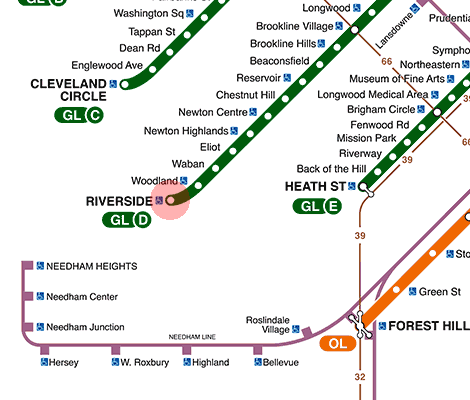 Riverside station map