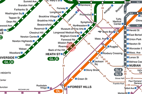 Riverway station map