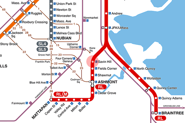 Savin Hill station map