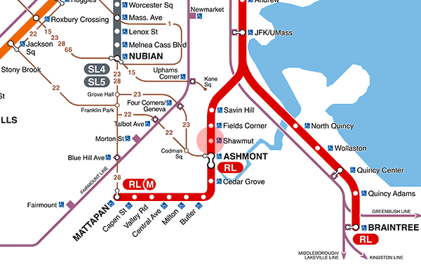 Shawmut station map