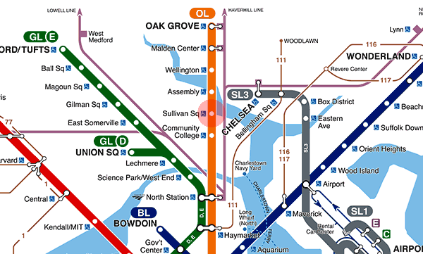 Sullivan Square station map