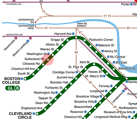 Sutherland Road station map