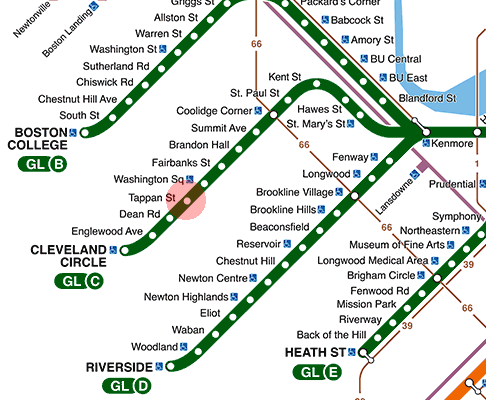 Tappan Street station map