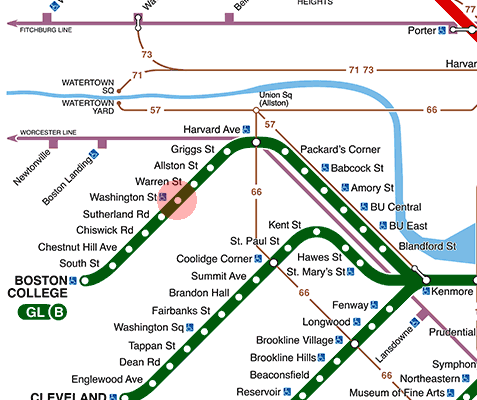 Washington Street station map