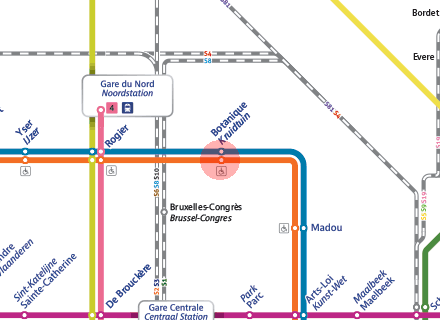 Botanique/Kruidtuin station map