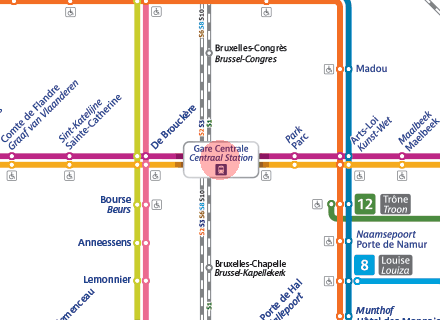 Brussels Central station map