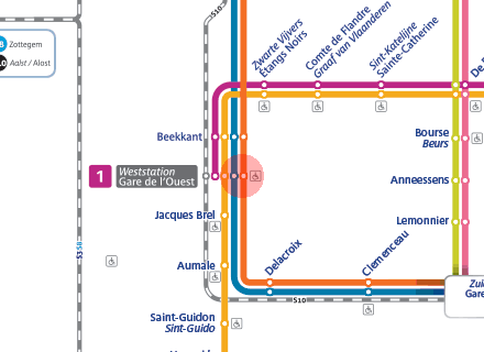 Brussels-West station map