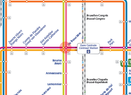 De Brouckere station map