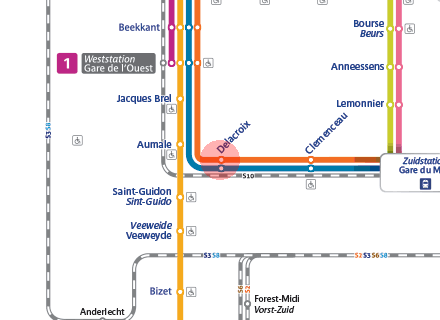 Delacroix station map