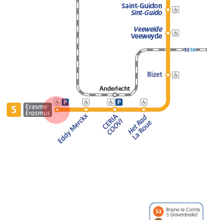 Erasme/Erasmus station map