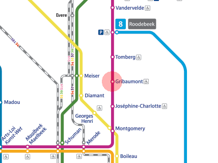 Gribaumont station map