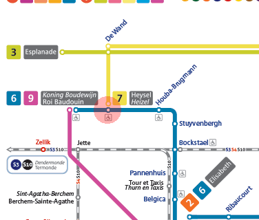 Heysel/Heizel station map