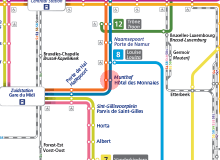 Hotel des Monnaies/Munthof station map