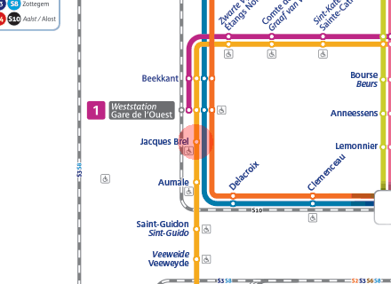 Jacques Brel station map