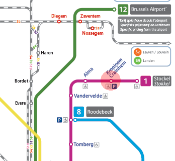 Kraainem/Crainhem station map