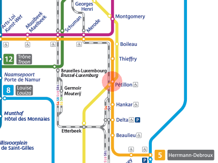 Petillon station map