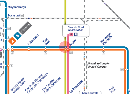 Rogier station map